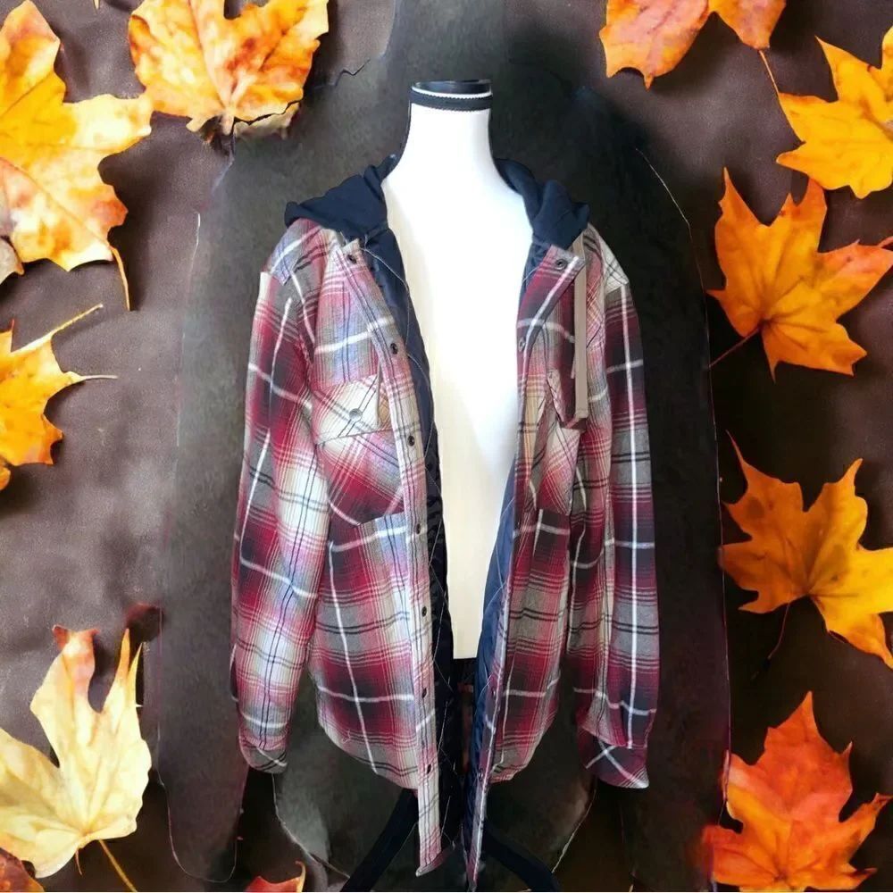 Legendary Outfitters l Hooded Flannel l Quilted l Snap up l Pocket l Unisex New